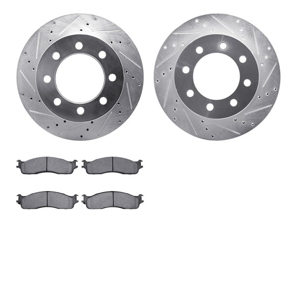 Dynamic Friction Co 7302-40088, Rotors-Drilled and Slotted-Silver with 3000 Series Ceramic Brake Pads, Zinc Coated 7302-40088